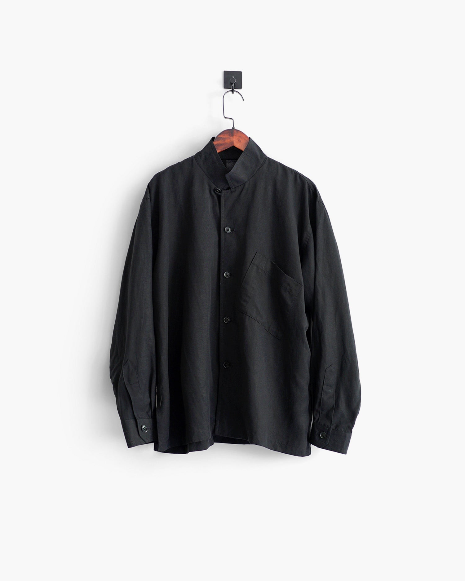ROSEN-S Leisure Shirt - Black Silk Linen
