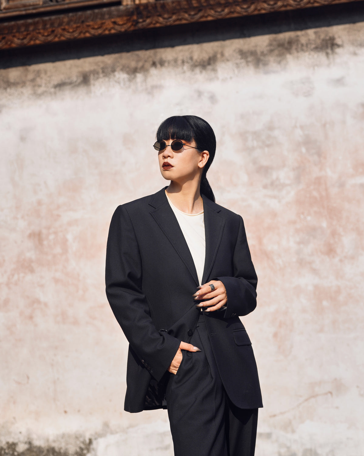 ROSEN Medici Suit Jacket in Wool Gabardine
