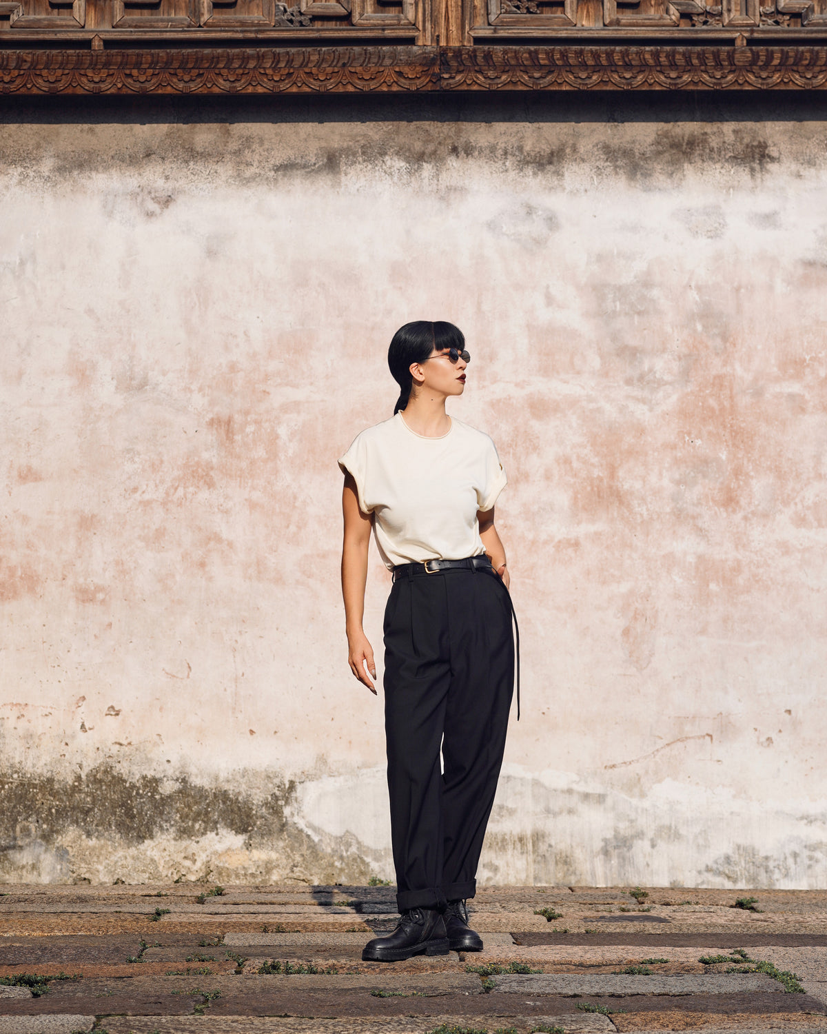 ROSEN Medici Suit Trousers in Wool Gabardine
