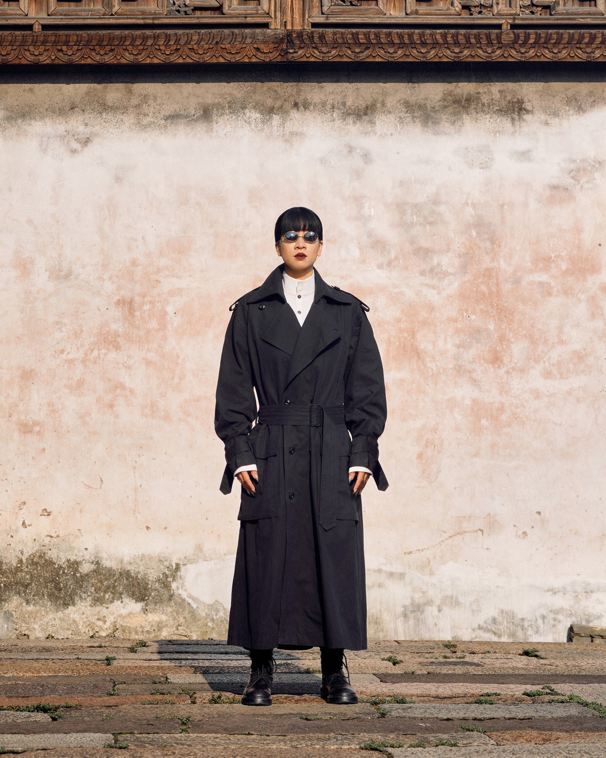 ROSEN Mésa Double-Breasted Coat in Cotton Canvas