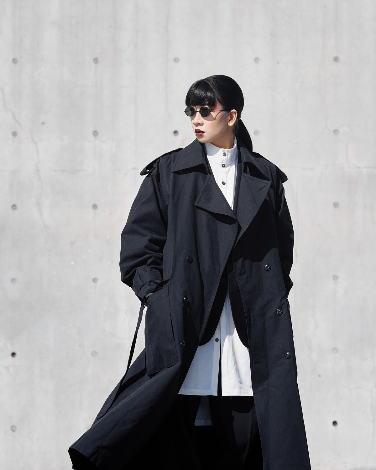 ROSEN Mésa Double-Breasted Coat in Cotton Canvas