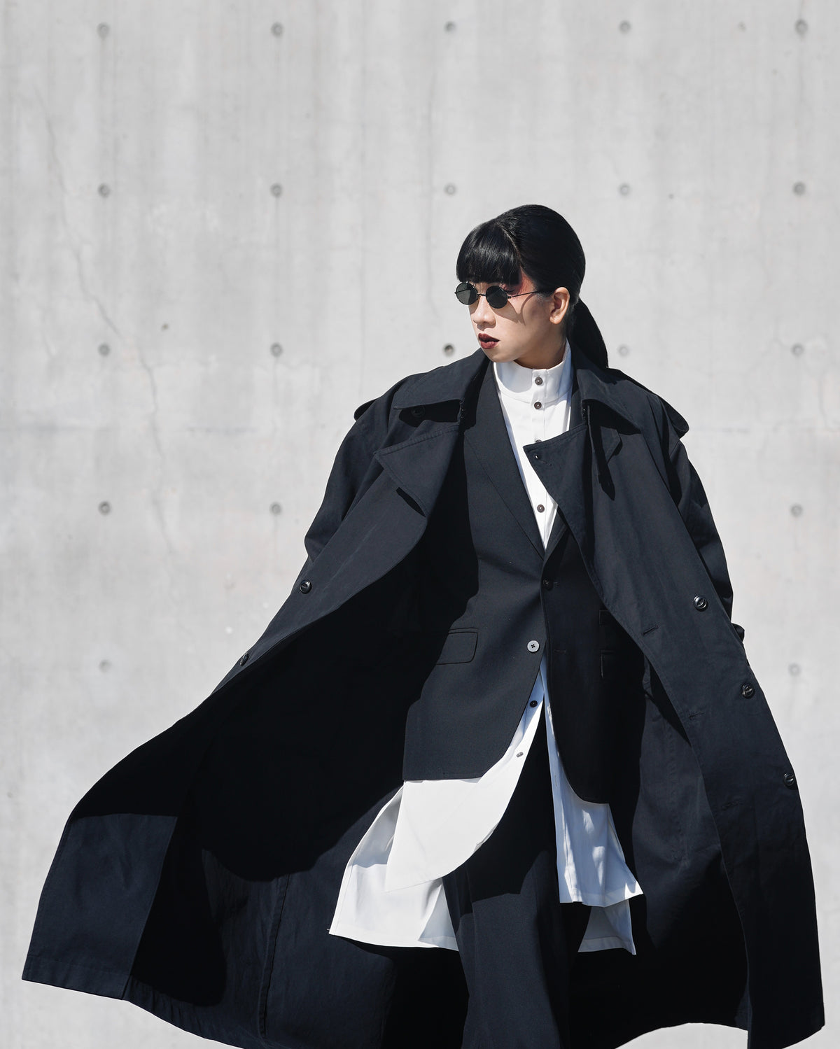 ROSEN Mésa Double-Breasted Coat in Cotton Canvas