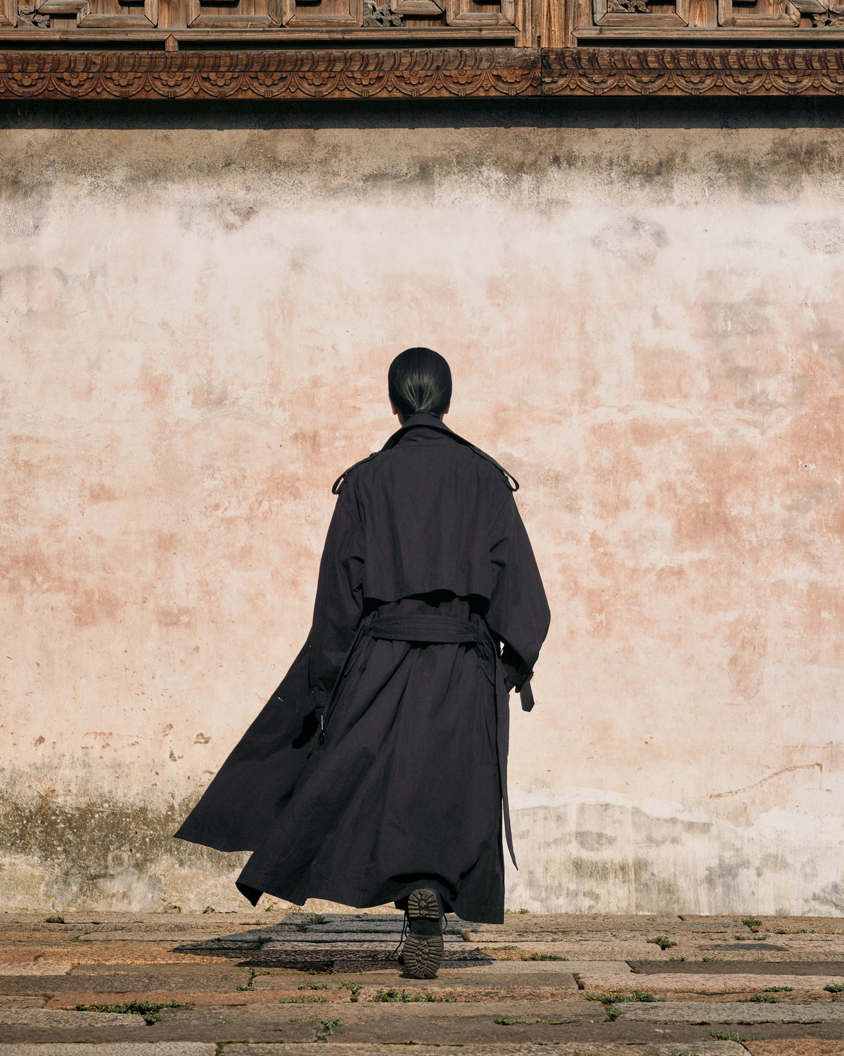 ROSEN Mésa Double-Breasted Coat in Cotton Canvas