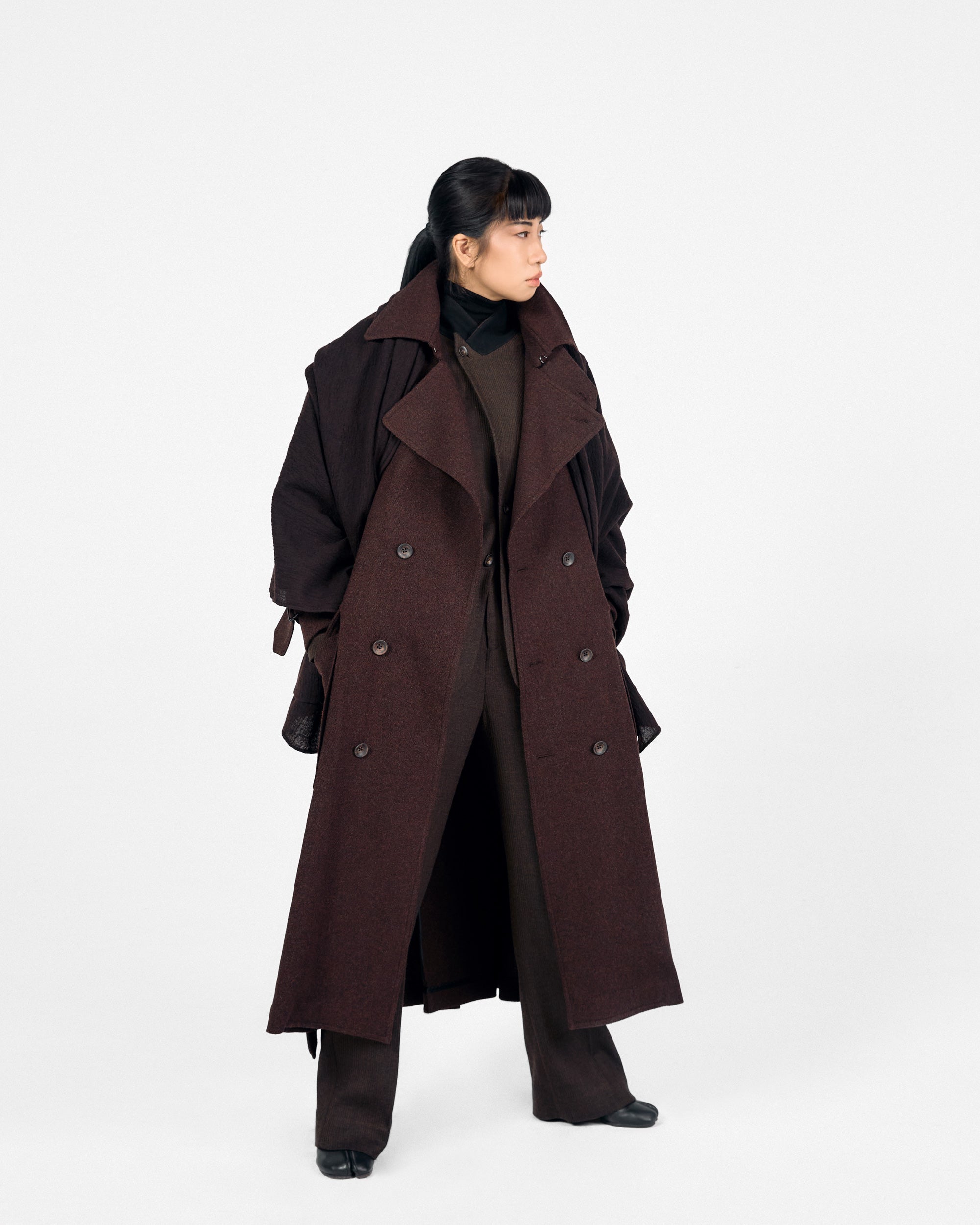 ROSEN Mésa Double-Breasted Coat in Wool