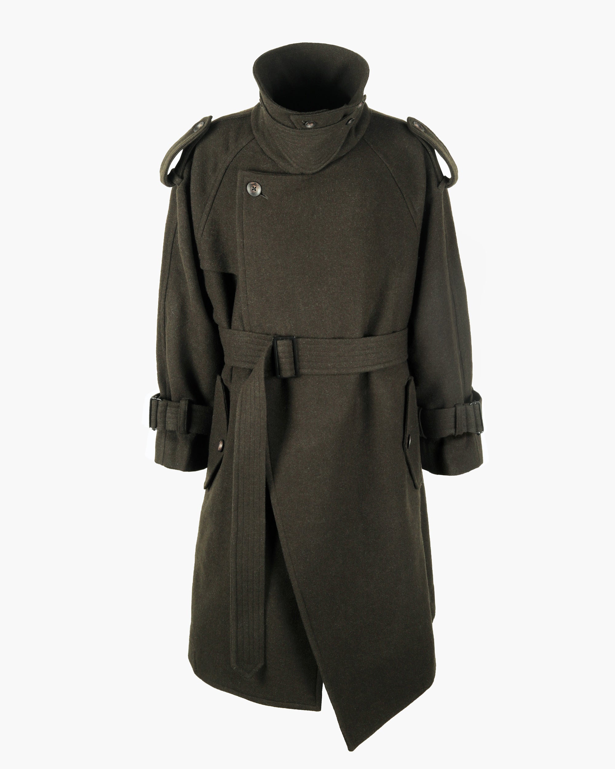 ROSEN Nara Trench Coat in Wool Melton