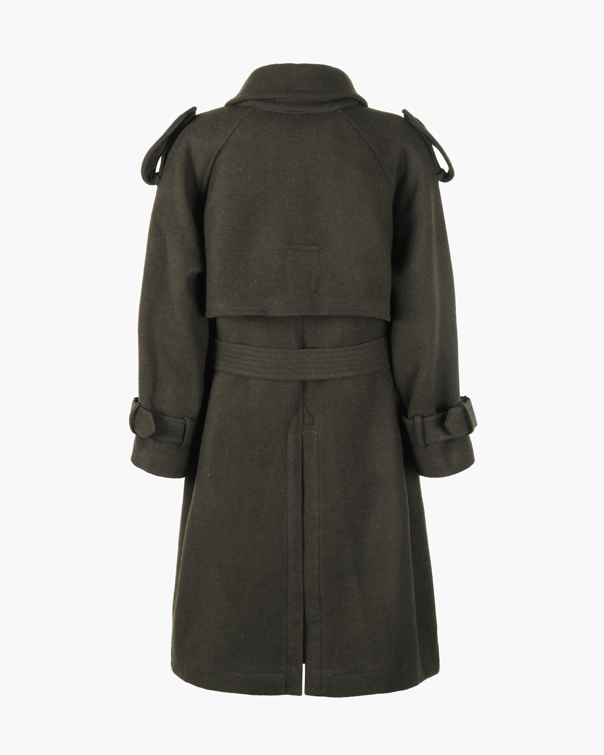 ROSEN Nara Trench Coat in Wool Melton