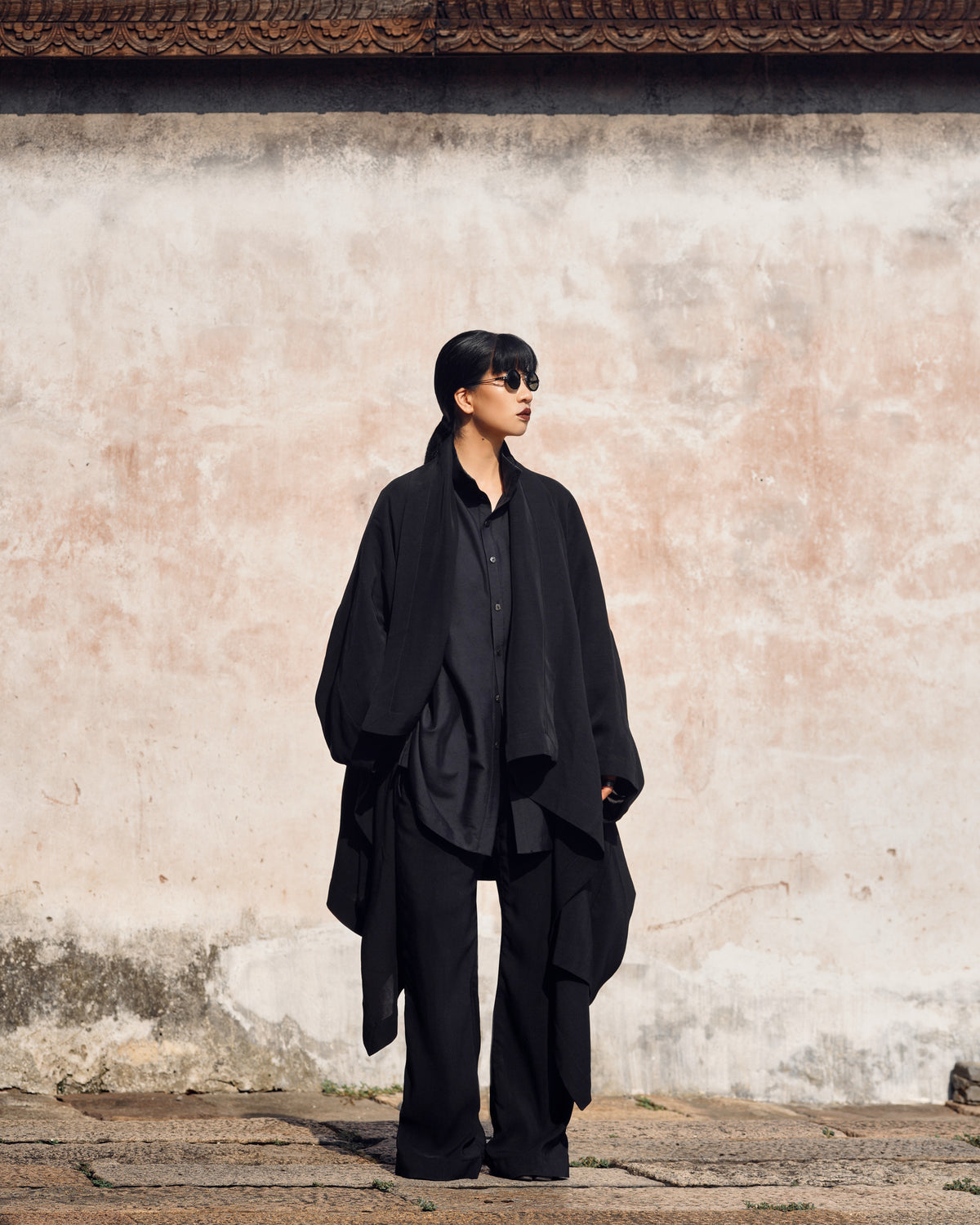 ROSEN O-Ren Coat in Silk-Wool Faille