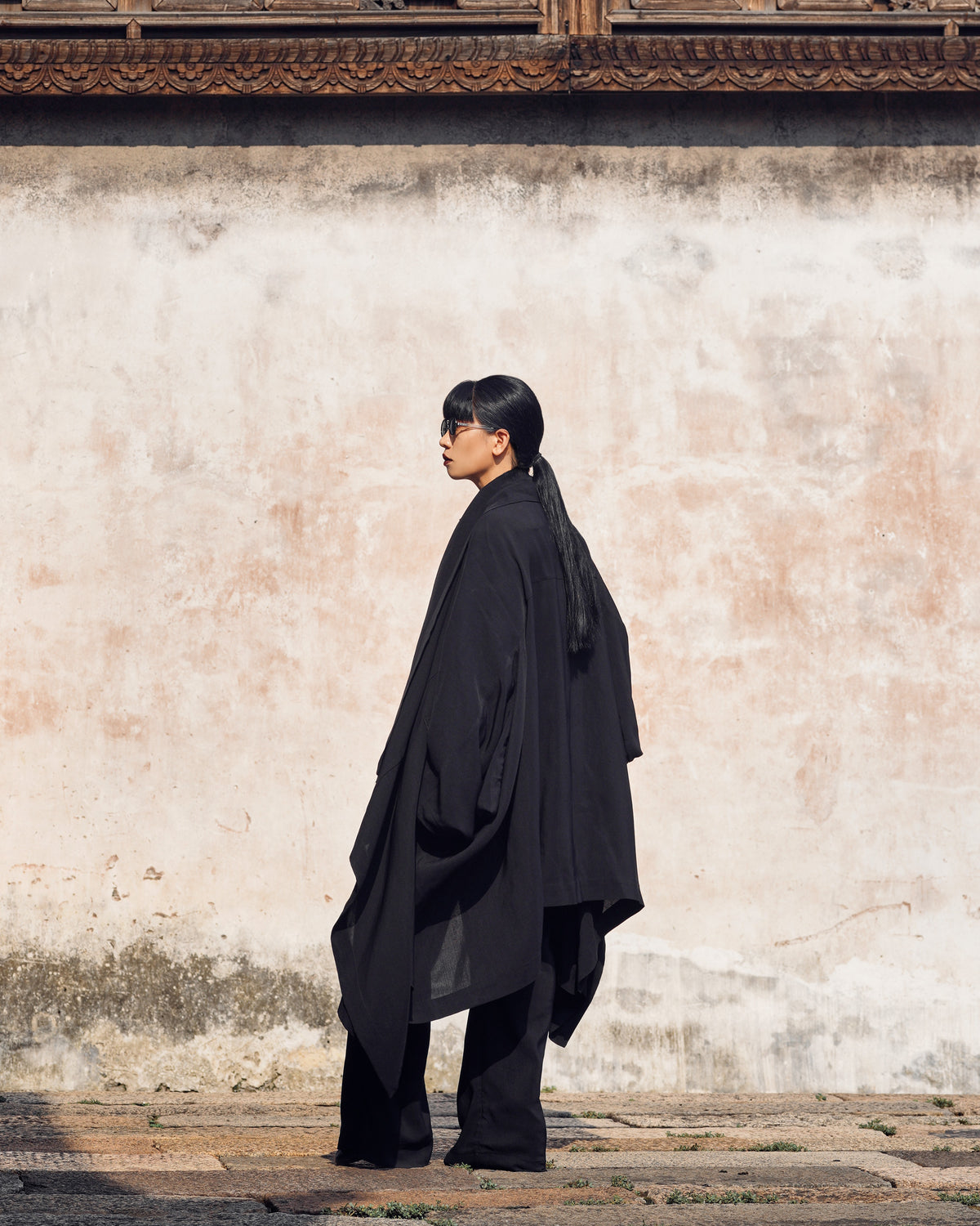 ROSEN O-Ren Coat in Silk-Wool Faille