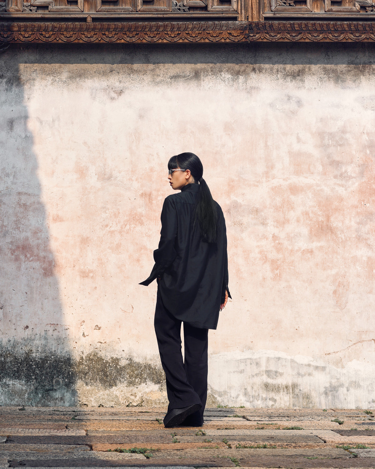 ROSEN Planck Shirt in Silk-Cotton Faille