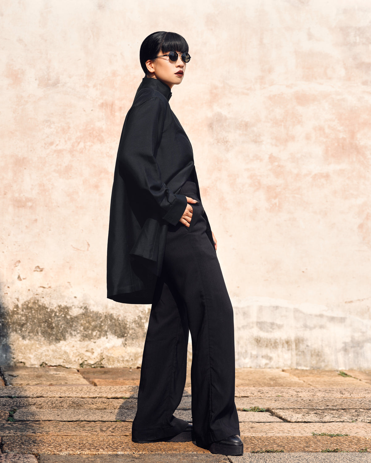 ROSEN Planck Shirt in Silk-Cotton Faille