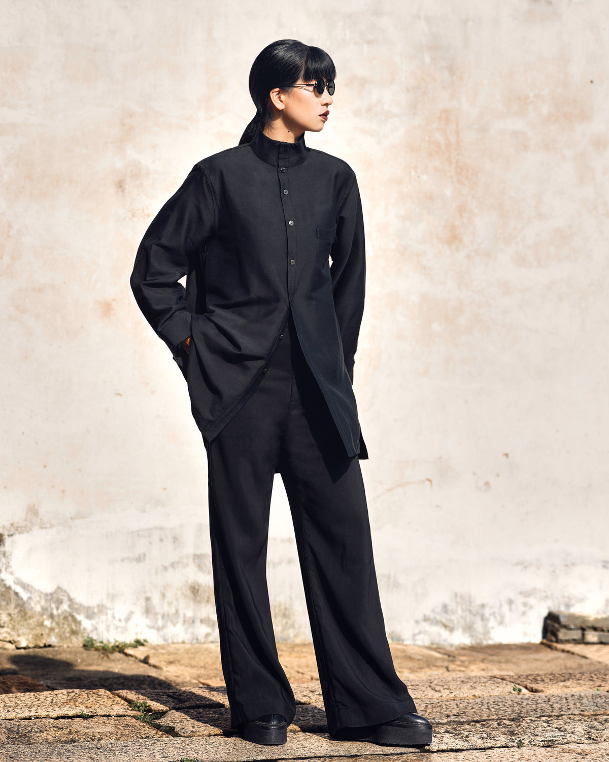 ROSEN Planck Trousers in Silk-Wool Faille
