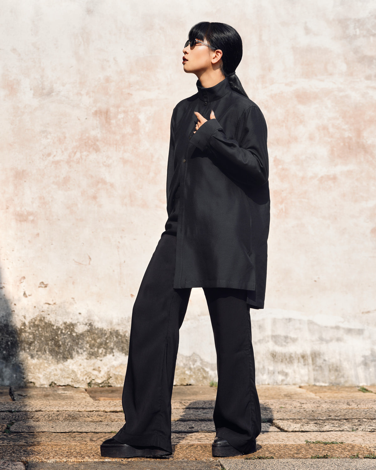 ROSEN Planck Trousers in Silk-Wool Faille