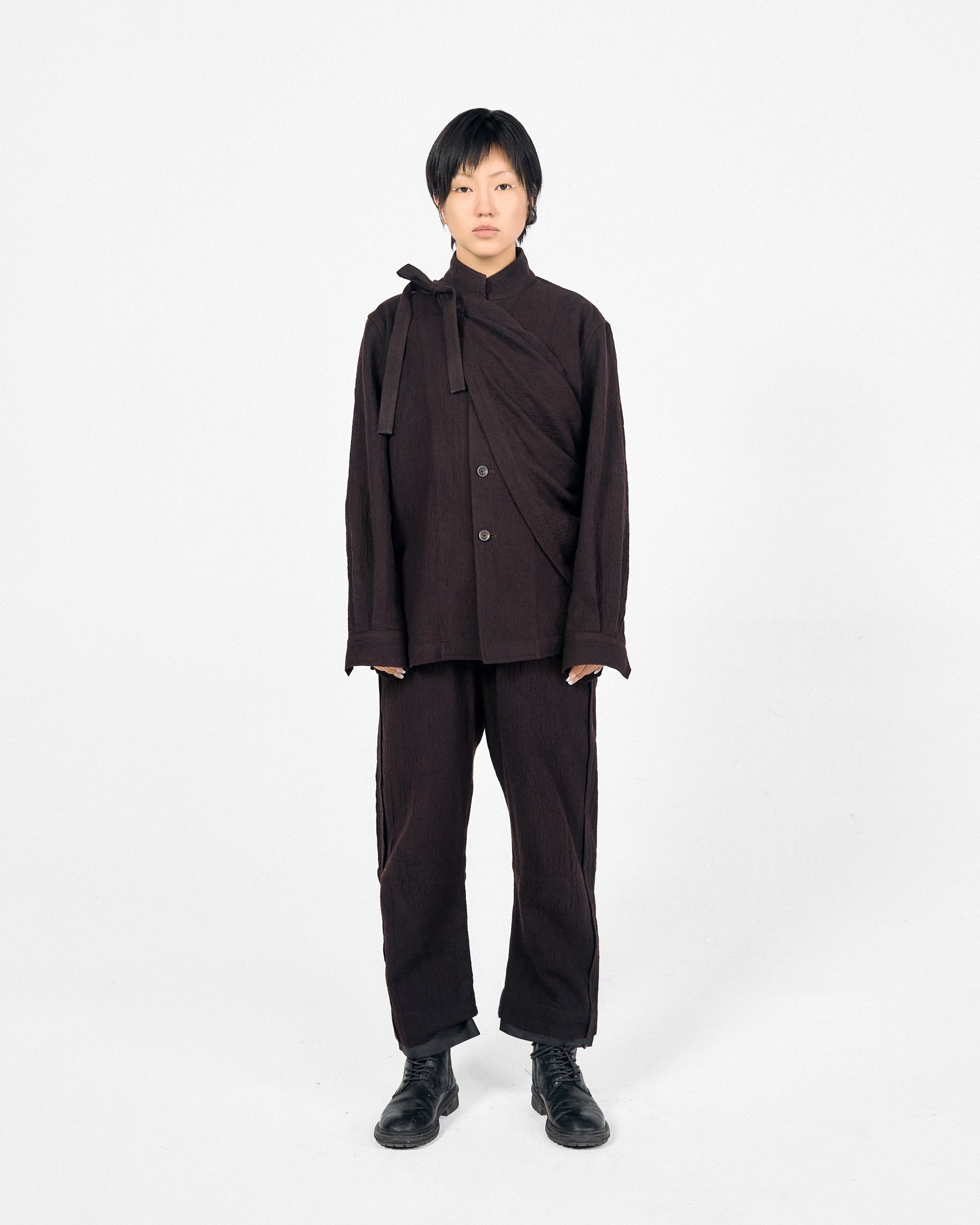 ROSEN Plato Trousers in Wool-Cotton Gauze