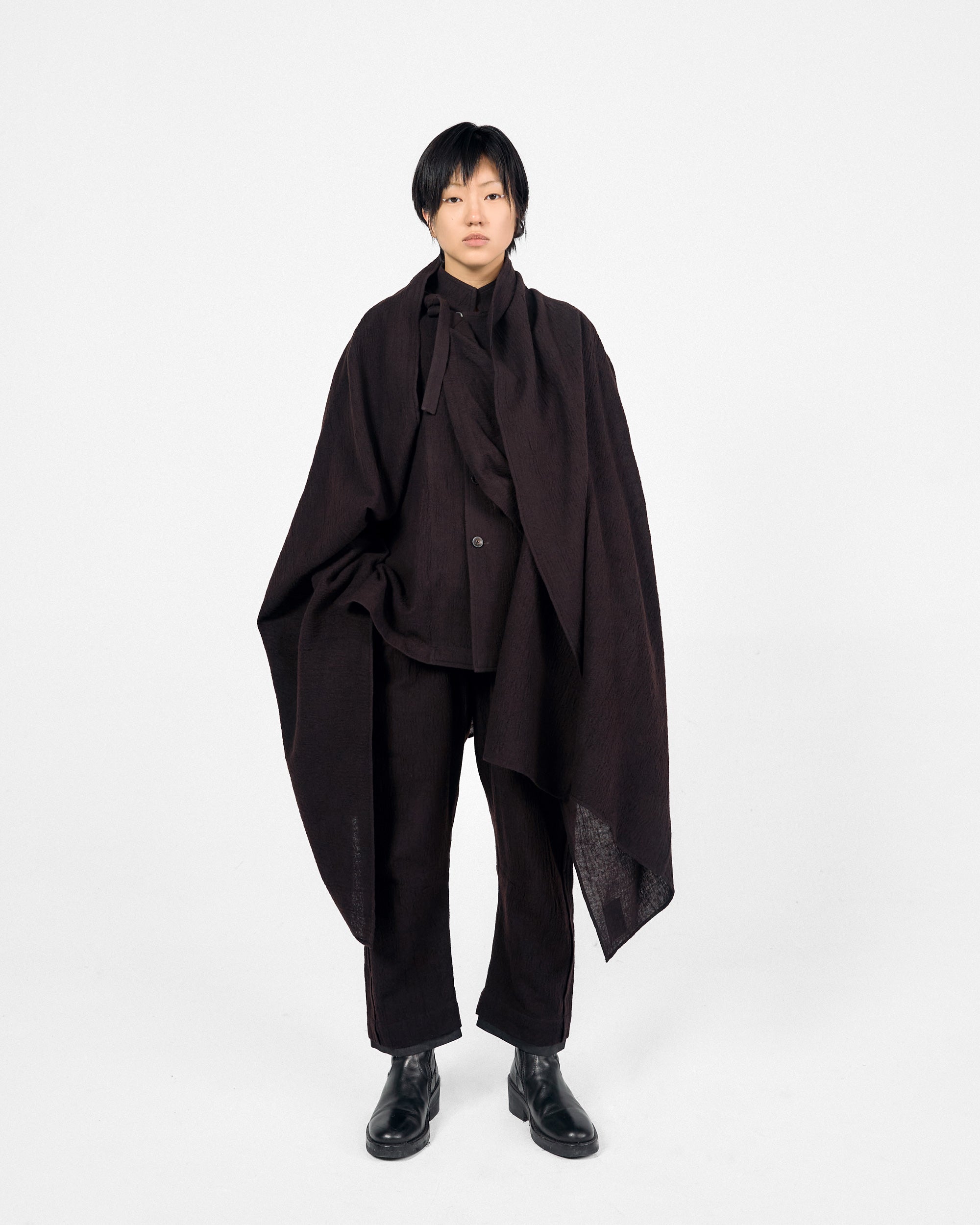 ROSEN Plato Trousers in Wool-Cotton Gauze