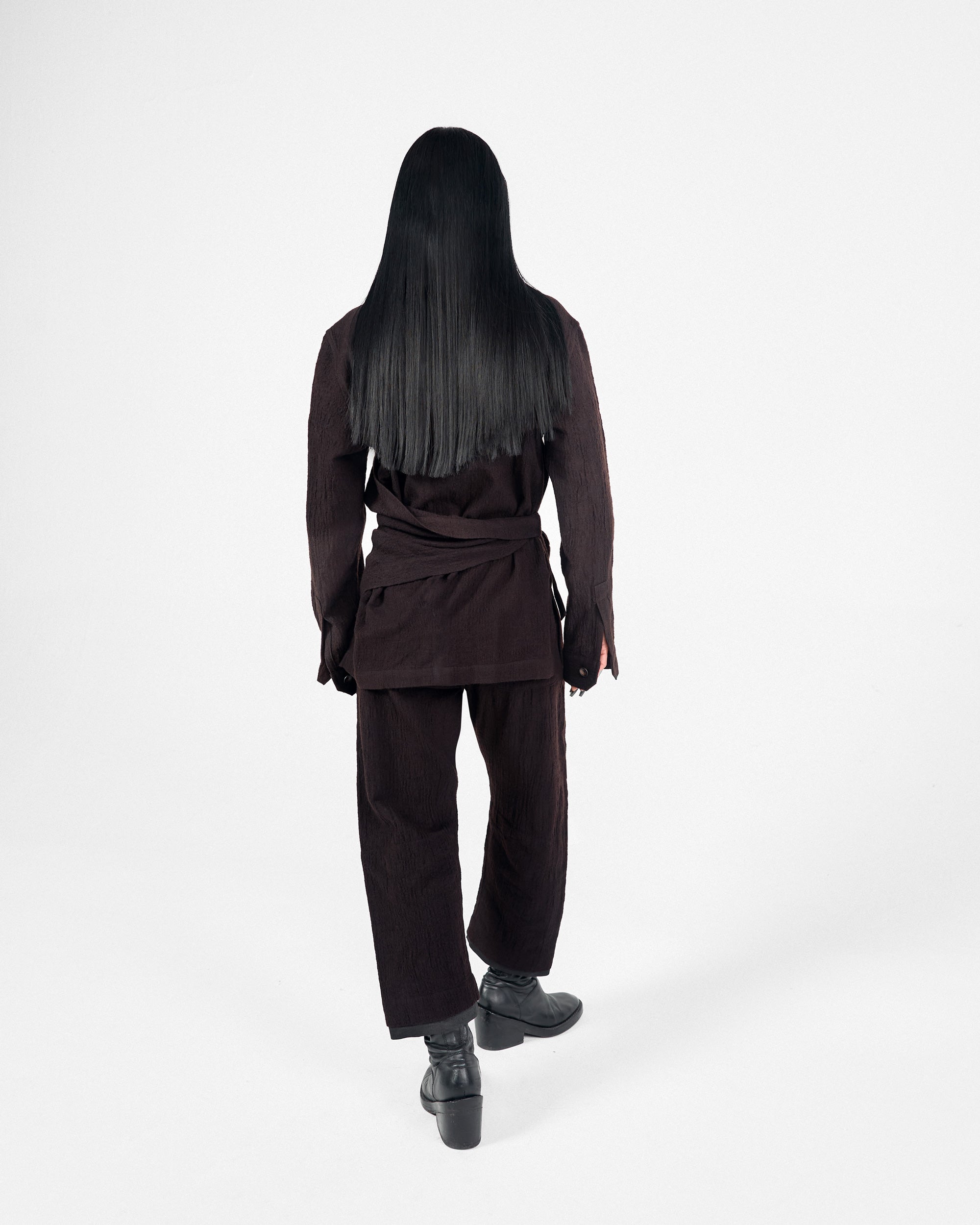 ROSEN Plato Trousers in Wool-Cotton Gauze