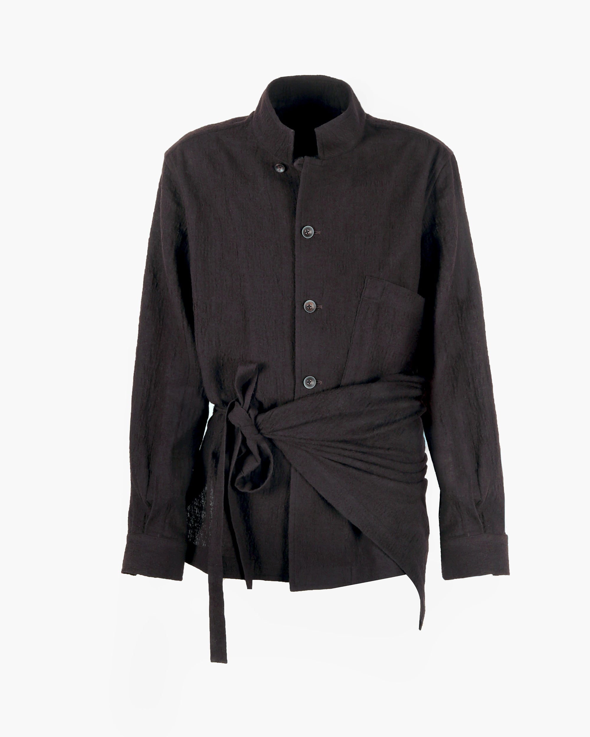 ROSEN Plato Shirt in Wool-Cotton Gauze