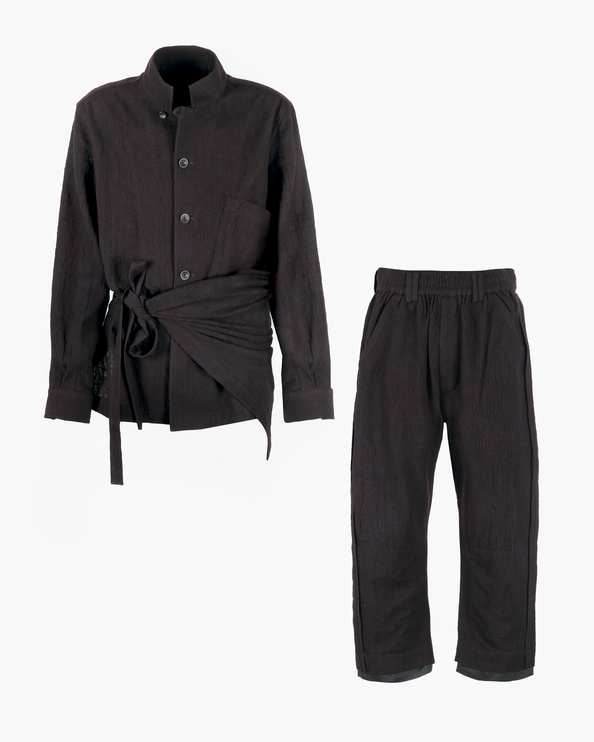 ROSEN Plato Suit in Wool-Cotton Gauze