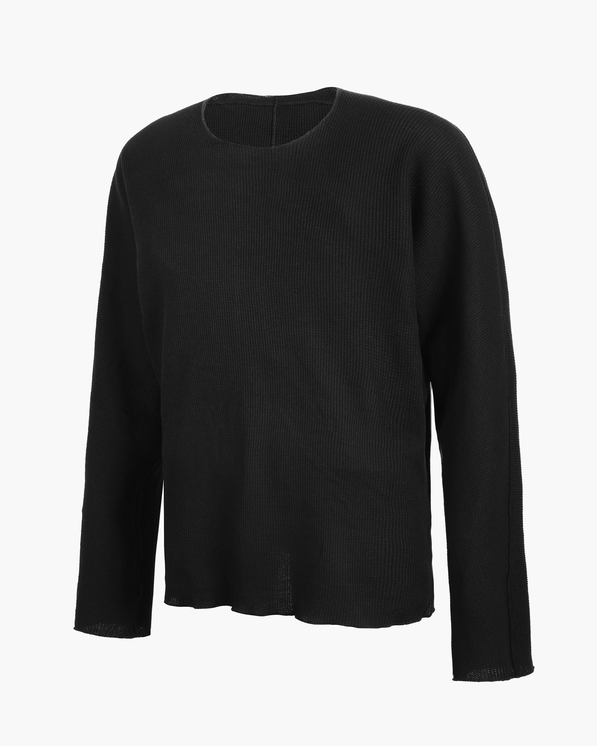 ウェア Knit Mesh Cool Long Tee (black) ROSEN-X Termina Waffle Knit Long Sleeve Tee | Black – ROSEN | ROSEN-X