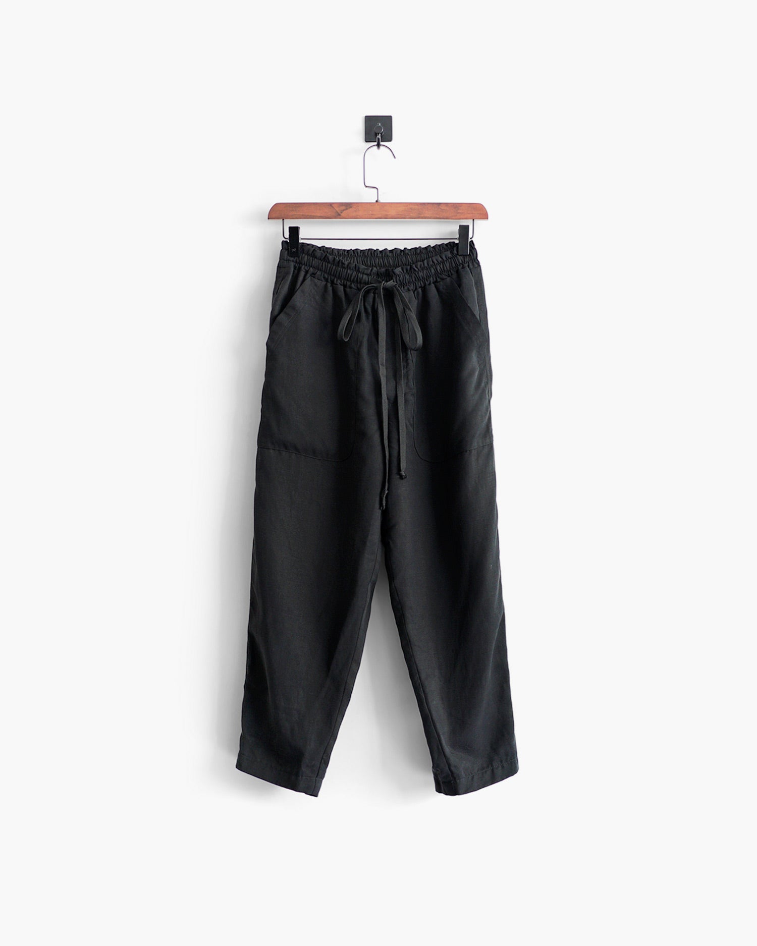 ROSEN-S Leisure Trousers - Black Silk Linen