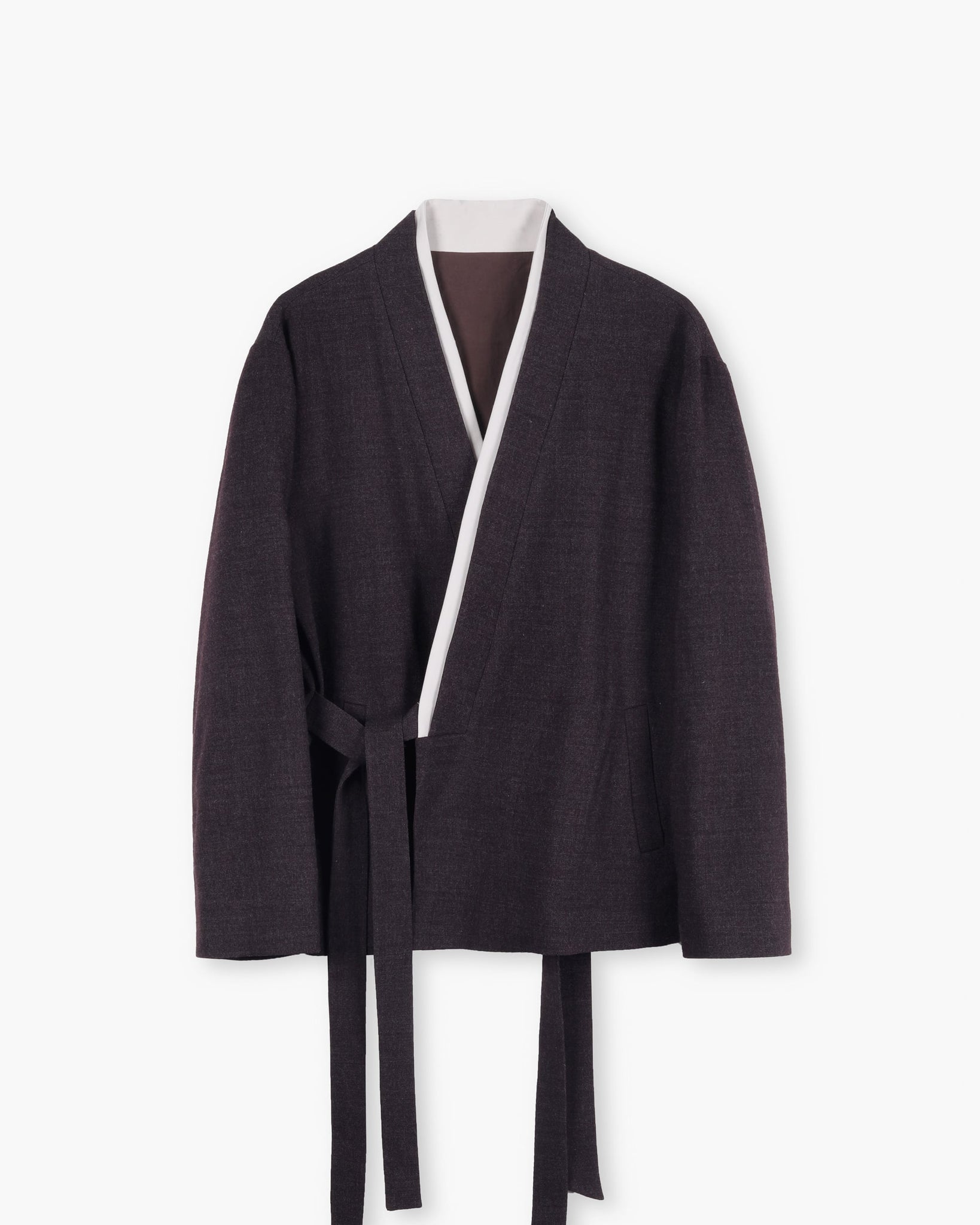 ROSEN Tsering Asymmetrical Suit Jacket in Wool Gauze