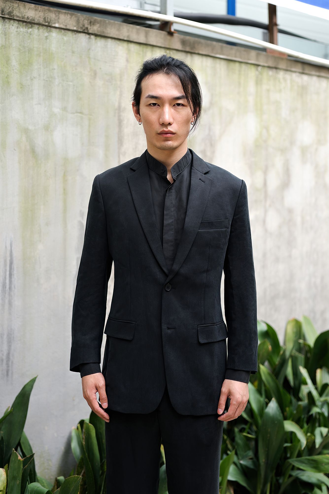 Black linen outlet suit jacket