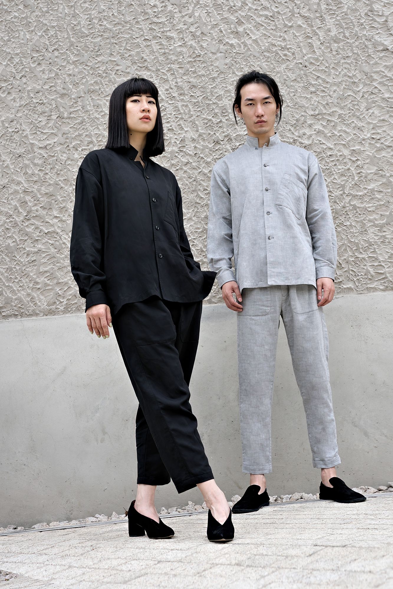 ROSEN-S Leisure Suit - Black Silk Linen